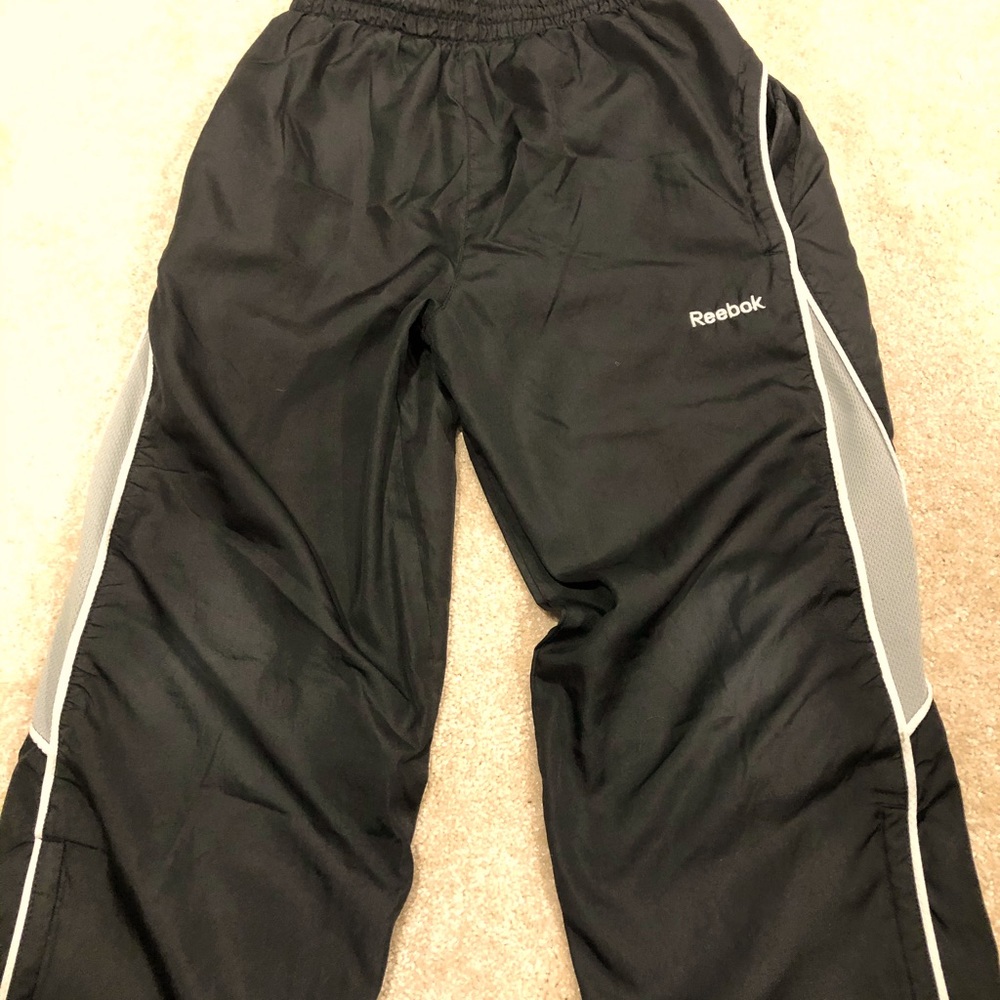 Boys black and grey Reebok wind pants